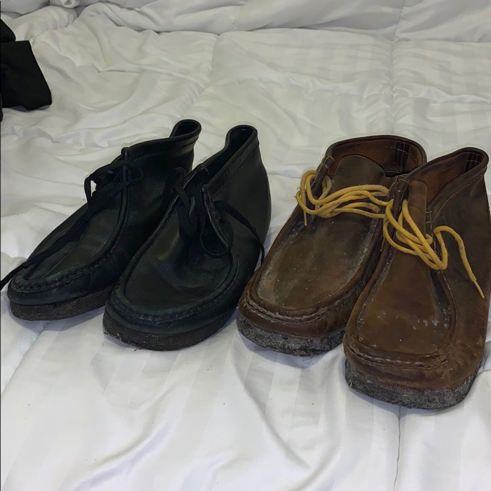2 pairs Clark’s Wallabees